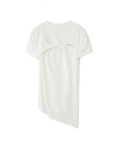 Wallcy Irregular Hem T-Shirt | White