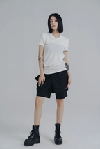 Wallcy Irregular Hem T-Shirt | White