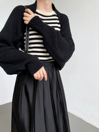 Touka Knitted Shrug Scarf in Black
