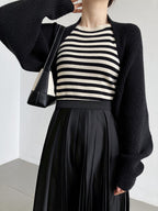 Touka Knitted Shrug Scarf in Black