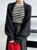 Touka Knitted Shrug Scarf in Black