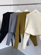 Touka Knitted Shrug Scarf in Black