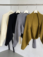 Touka Knitted Shrug Scarf in Black