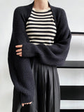 Touka Knitted Shrug Scarf in Black
