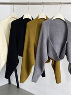 Touka Knitted Shrug Scarf in Black