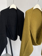 Touka Knitted Shrug Scarf in Black