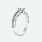 Marquise Cut Celtic Engraved Solitaire Engagement Ring