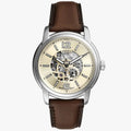Fossil Heritage Automatic Watch | Men | Stainless Steel + Beige Dial