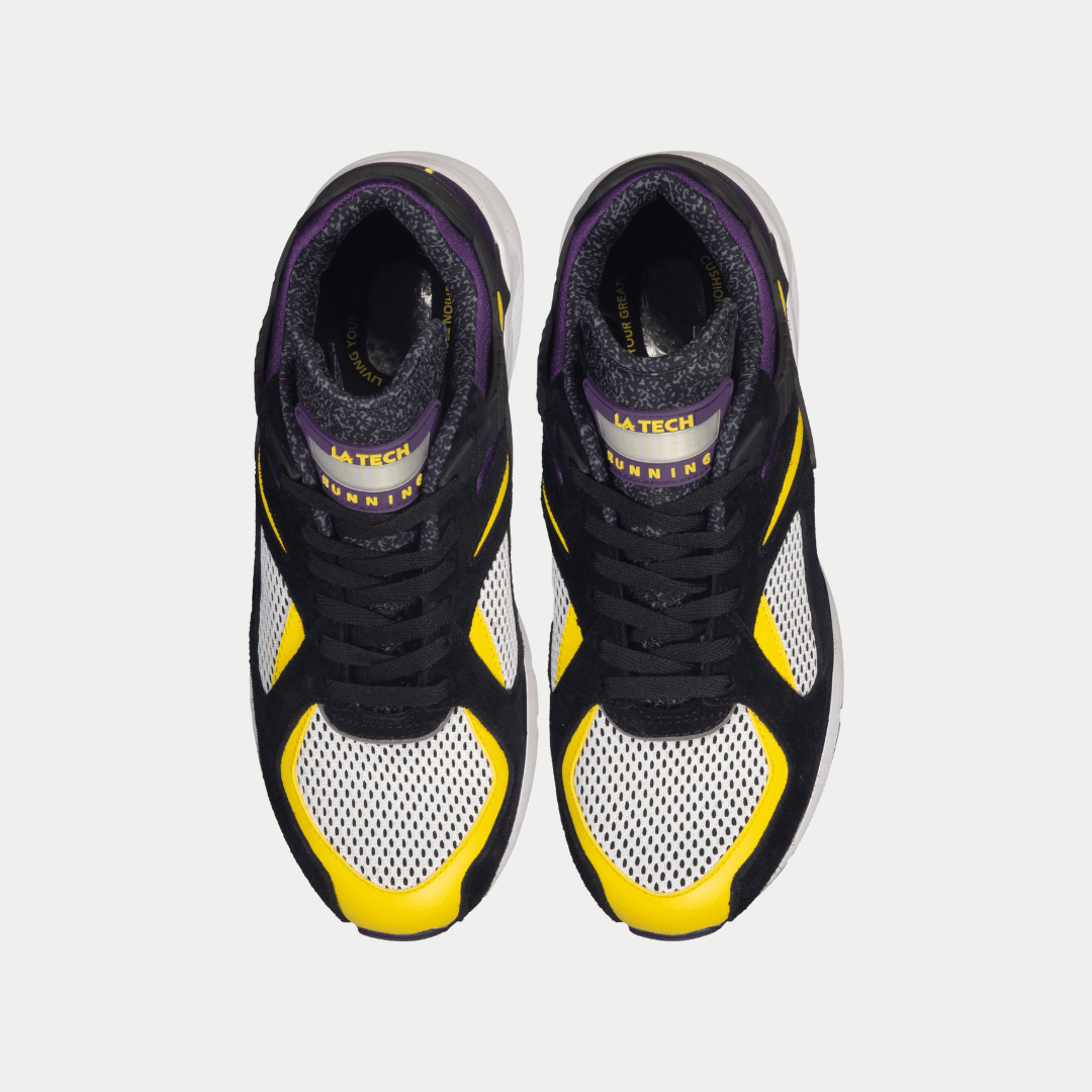 LA Gear Men's Catapult Low Top Sneaker Black/Purple/Yellow