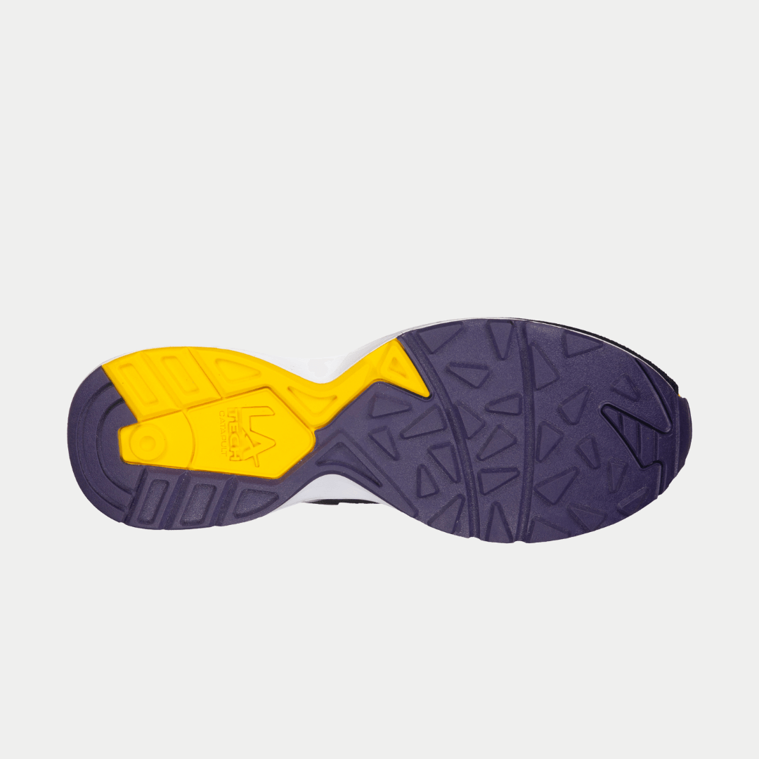 LA Gear Men's Catapult Low Top Sneaker Black/Purple/Yellow