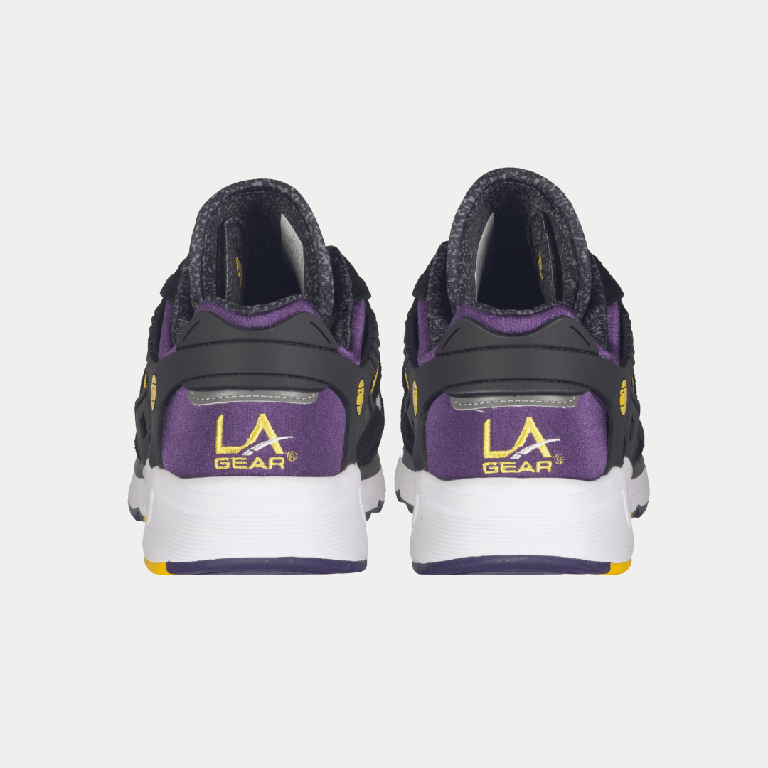 LA Gear Men's Catapult Low Top Sneaker Black/Purple/Yellow