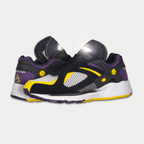 LA Gear Men's Catapult Low Top Sneaker Black/Purple/Yellow
