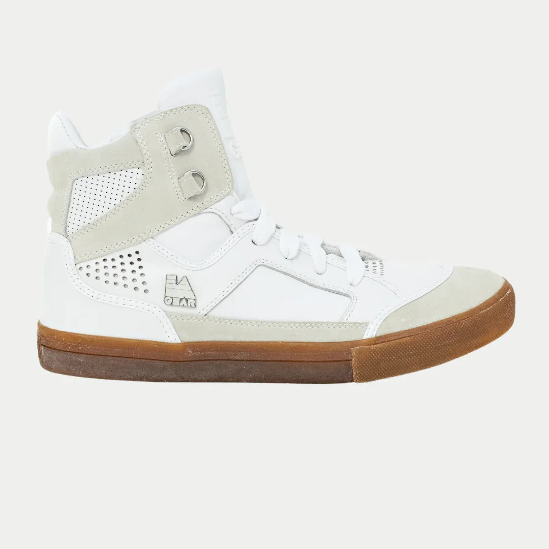 LA Gear Men's Vintage Hightop Sneaker Court White