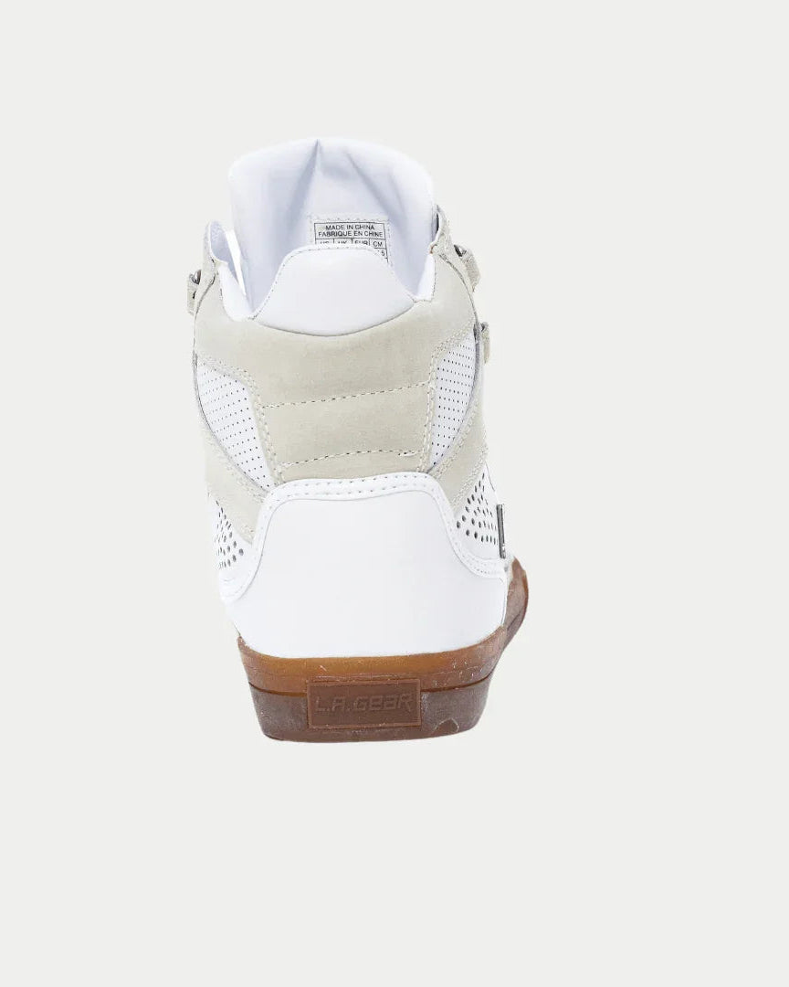 LA Gear Men's Vintage Hightop Sneaker Court White