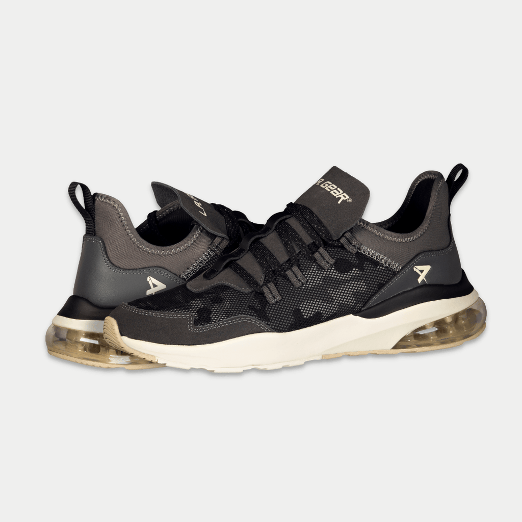 LA Gear Men's Runyon Lowtop Sneaker Black/Grey