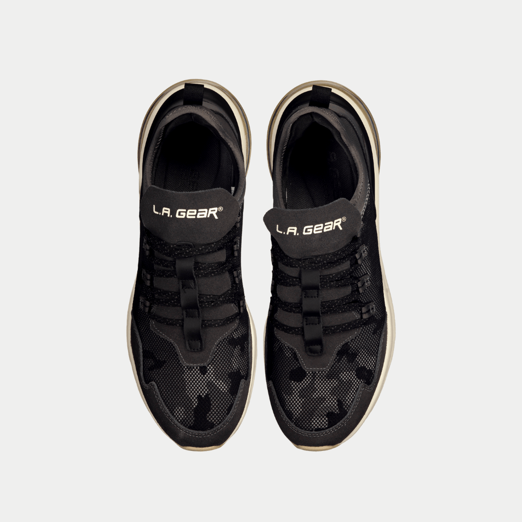 LA Gear Men's Runyon Lowtop Sneaker Black/Grey