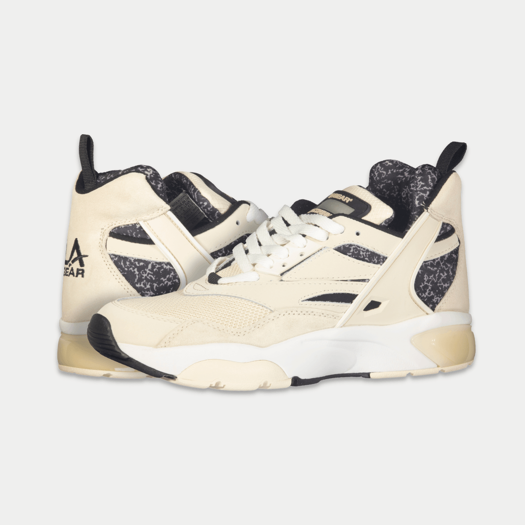 LA Gear Men's Turbo Mid Top Sneaker Off White/Black