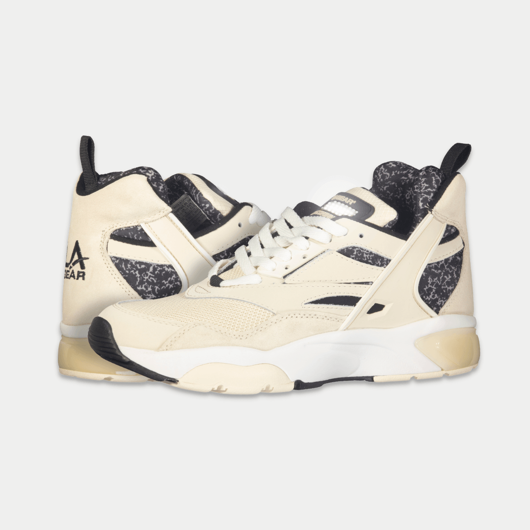 LA Gear Men's Turbo Mid Top Sneaker Off White/Black
