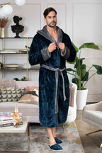Men’s Robe with Hood Ultra-Soft Plush Comfort for Everyday Use