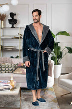 Men’s Robe with Hood Ultra-Soft Plush Comfort for Everyday Use