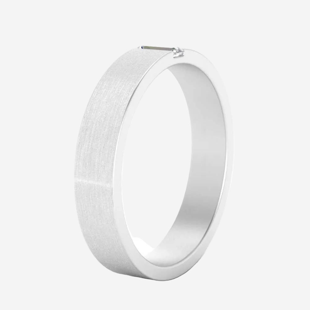 Mens Baguette Diamond Wedding Ring