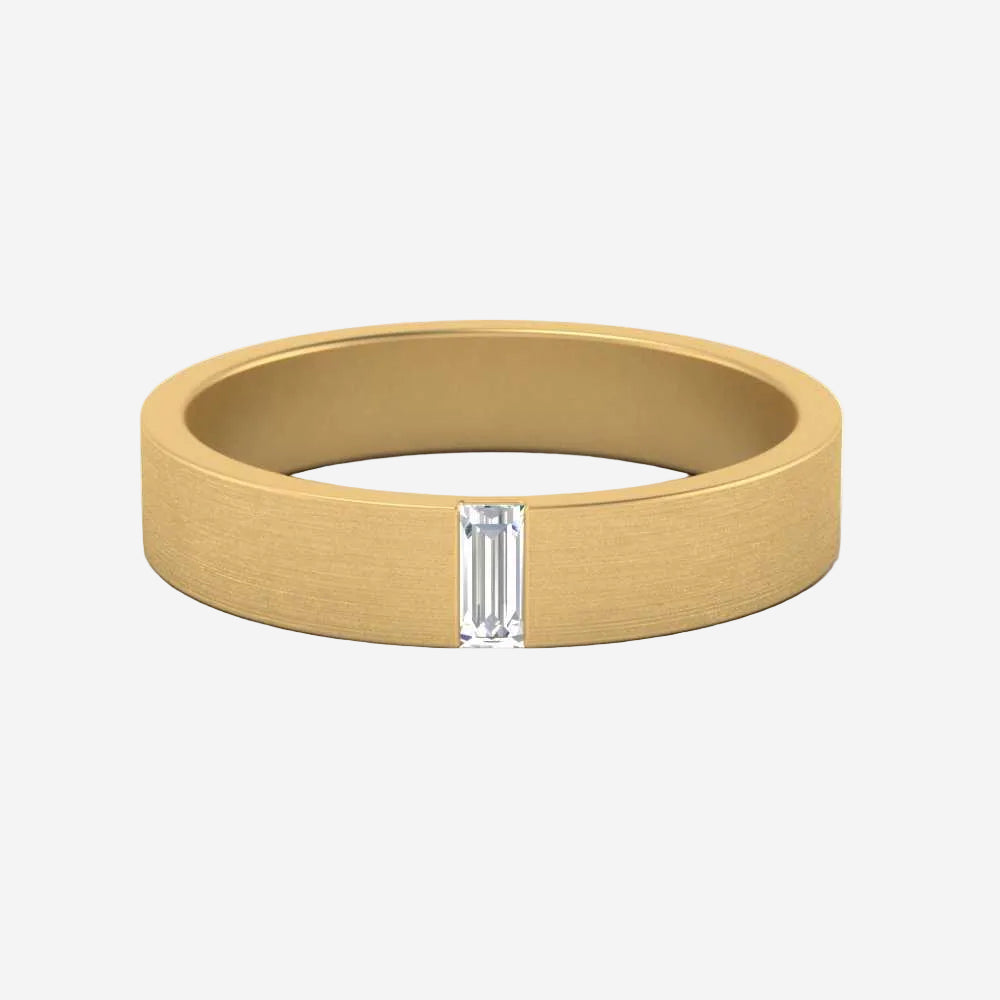 Mens Baguette Diamond Wedding Ring