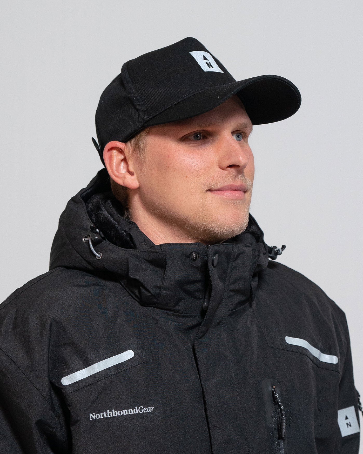 Water-Resistant Cap with Reflective 'N'
