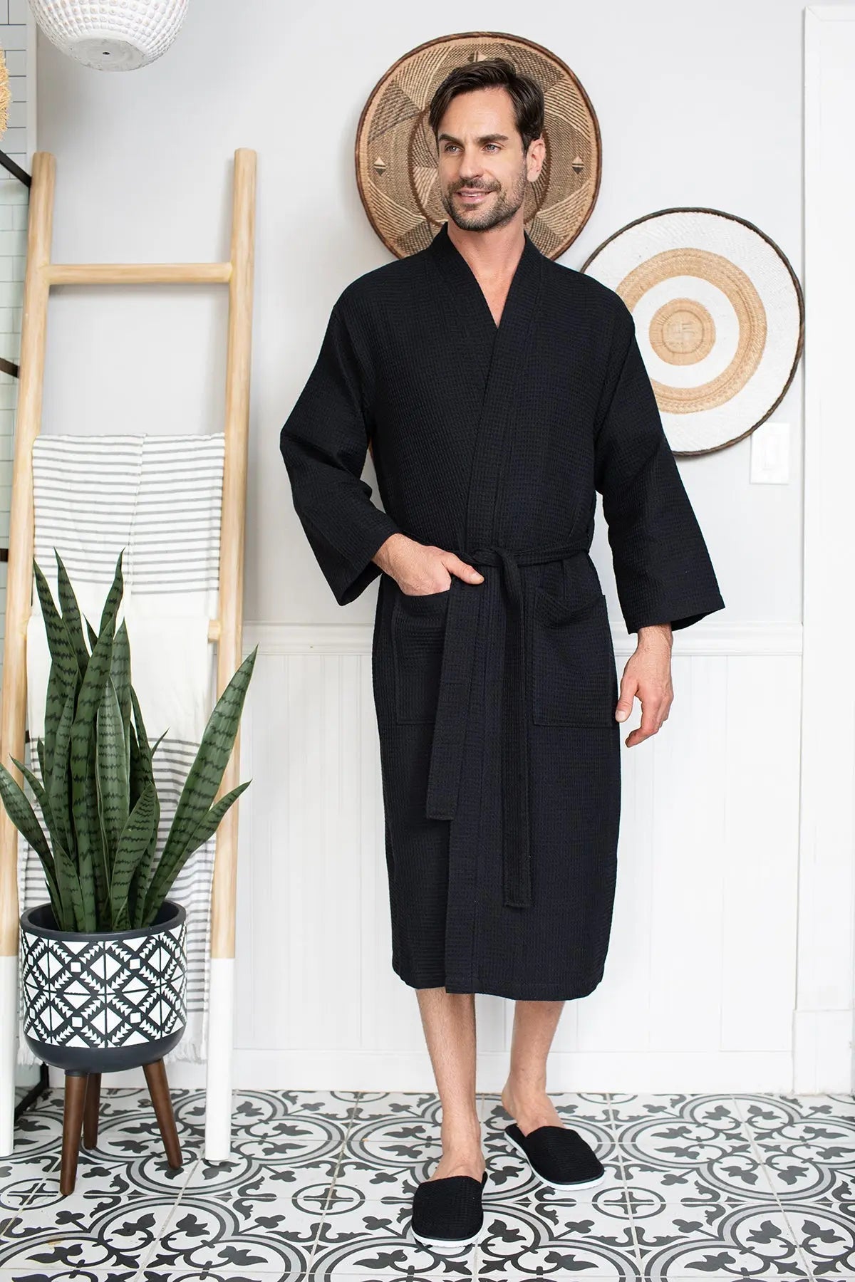 Waffle Spa Men’s Bathrobe