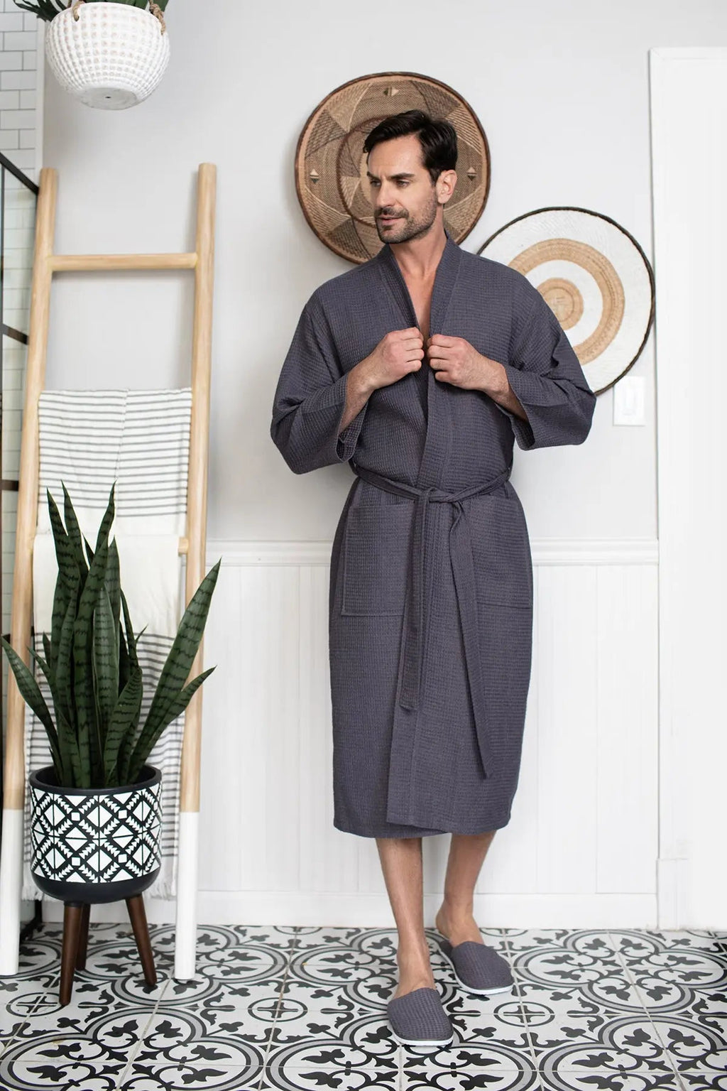 Waffle Spa Men’s Bathrobe