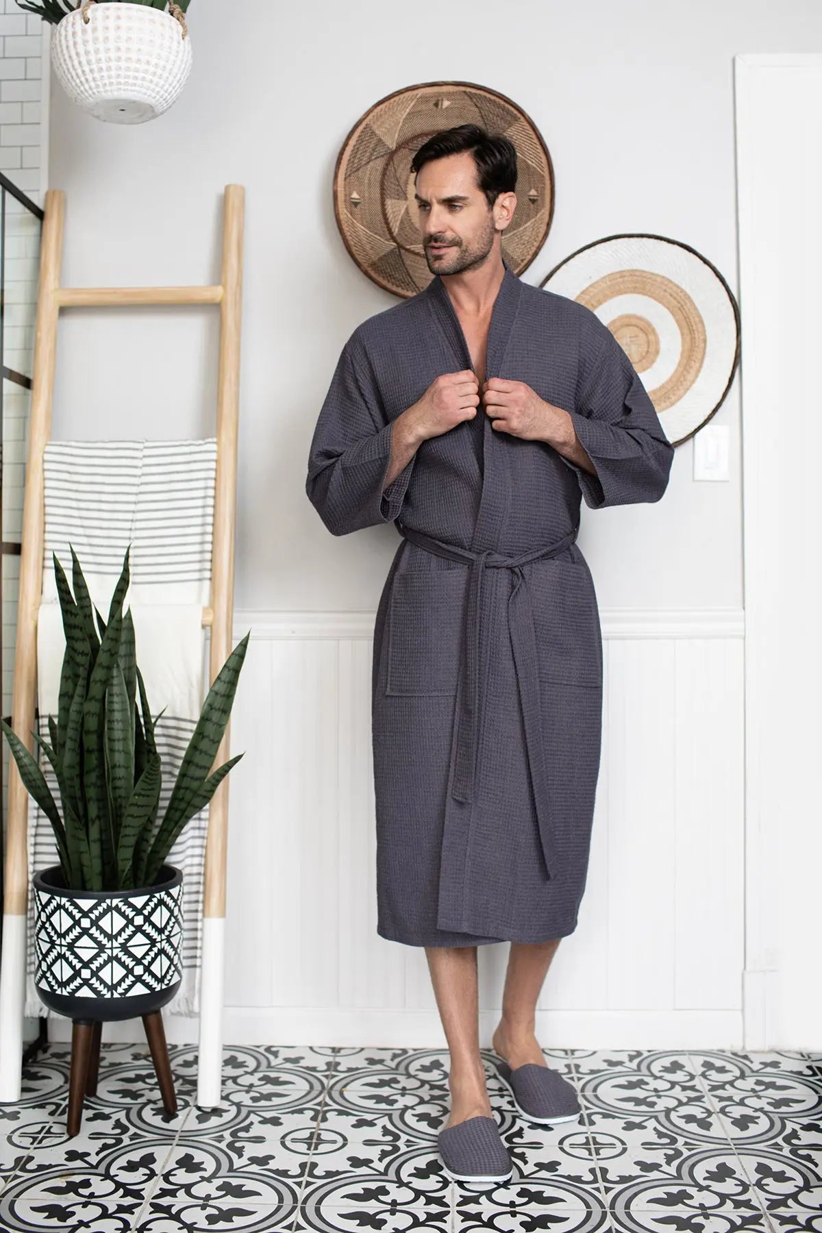 Waffle Spa Men’s Bathrobe