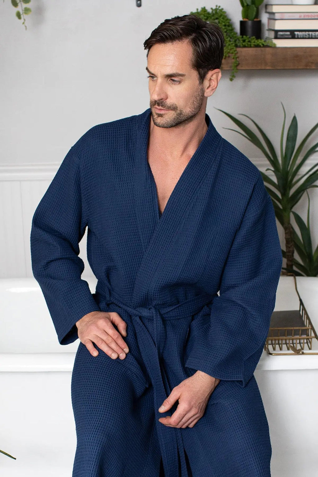 Waffle Spa Men’s Bathrobe