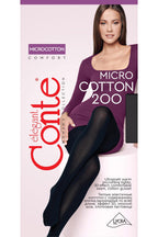 Conte Microcotton Tights 200 Den | Warm Opaque | Nero