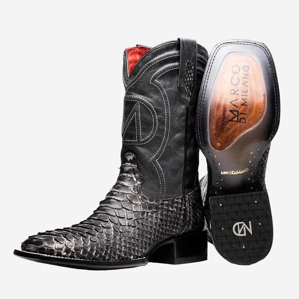 Missouri Python Cowboy Boot | Stone White