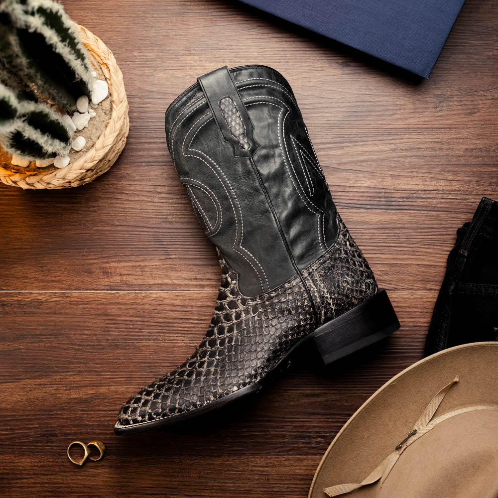 Missouri Python Cowboy Boot | Stone White