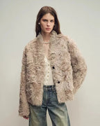 Firelady Fur Women‘s Shearling Coat | Rippled Waterwave Pattern Rare Lake Lamb “Mole Manor”