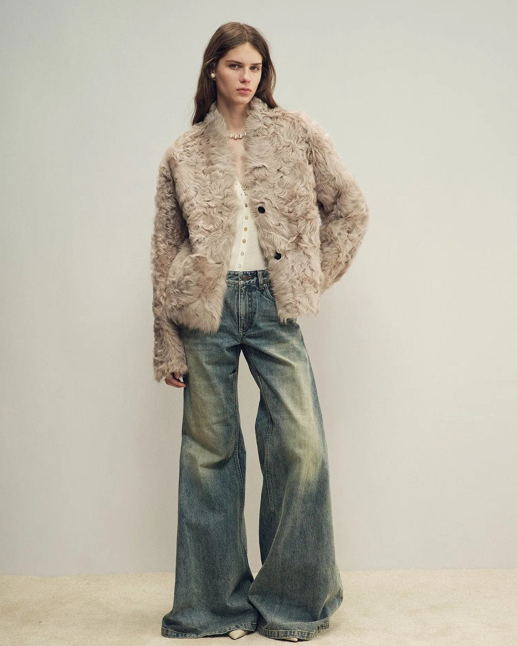 Firelady Fur Women‘s Shearling Coat | Rippled Waterwave Pattern Rare Lake Lamb “Mole Manor”