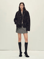 Firelady Fur Women‘s Shearling Coat | Rippled Waterwave Pattern Rare Lake Lamb “Mole Manor”