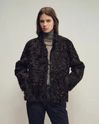 Firelady Fur Women‘s Shearling Coat | Rippled Waterwave Pattern Rare Lake Lamb “Mole Manor”