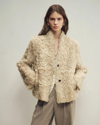 Firelady Fur Women‘s Shearling Coat | Rippled Waterwave Pattern Rare Lake Lamb “Mole Manor”