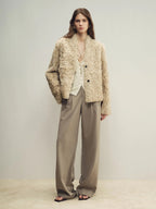 Firelady Fur Women‘s Shearling Coat | Rippled Waterwave Pattern Rare Lake Lamb “Mole Manor”