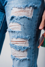Mom Jeans with Extreme Rips