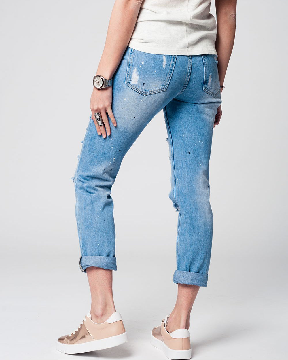 Mom Jeans with Extreme Rips