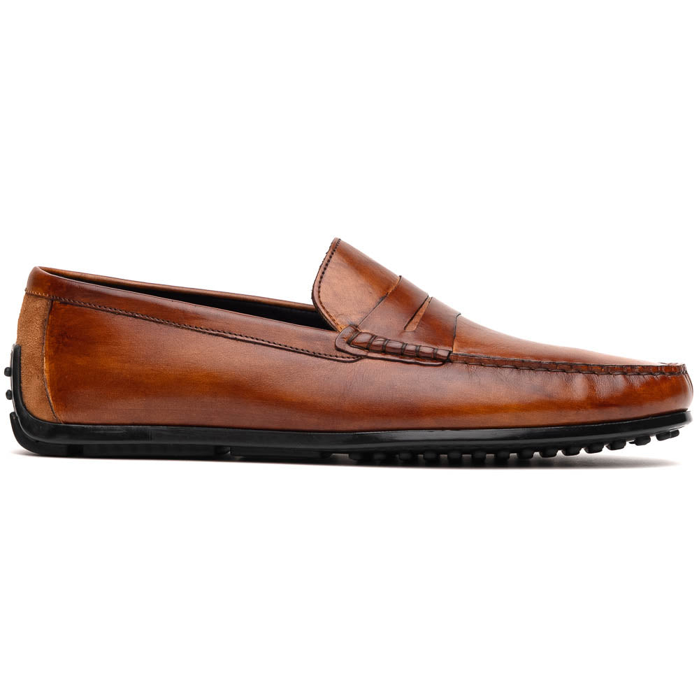 Monza Hand Burnished Italian Calfskin Driving Loafers | Cognac