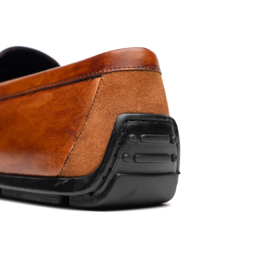 Monza Hand Burnished Italian Calfskin Driving Loafers | Cognac