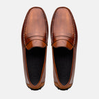 Monza Hand Burnished Italian Calfskin Driving Loafers | Cognac