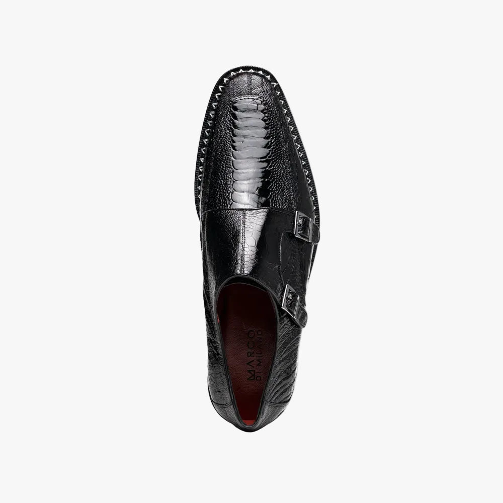 Napoli Double Monk Strap Shoe | Black