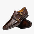 Napoli Double Monk Strap Shoe | Brown