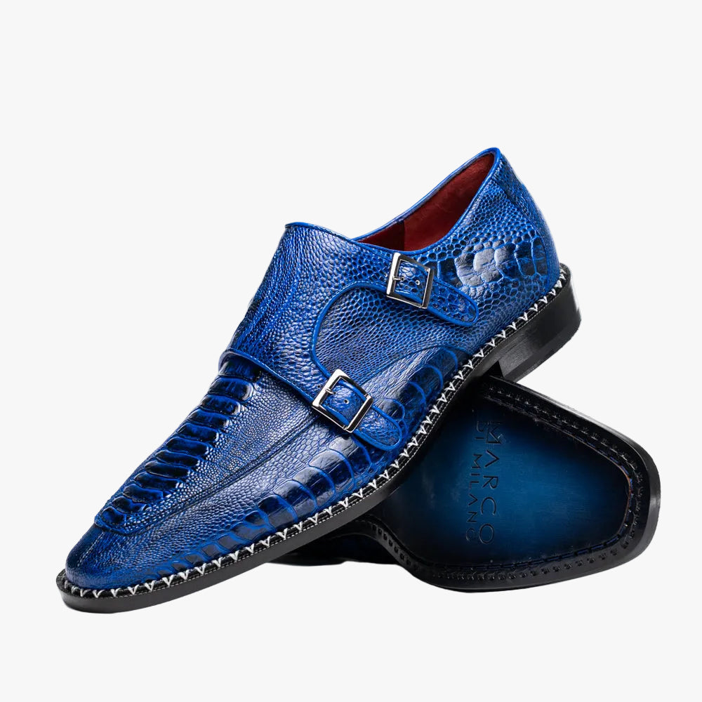 Napoli Double Monk Strap Shoe | Electric Blue