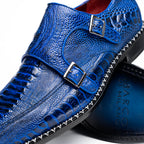 Napoli Double Monk Strap Shoe | Electric Blue