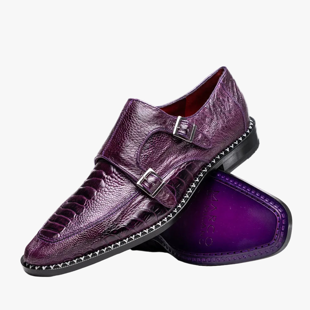 Napoli Double Monk Strap Shoe | Purple